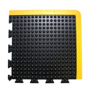 COBA Bubblemat Connect - moduł narożny czarny z żółtymi krawędziami